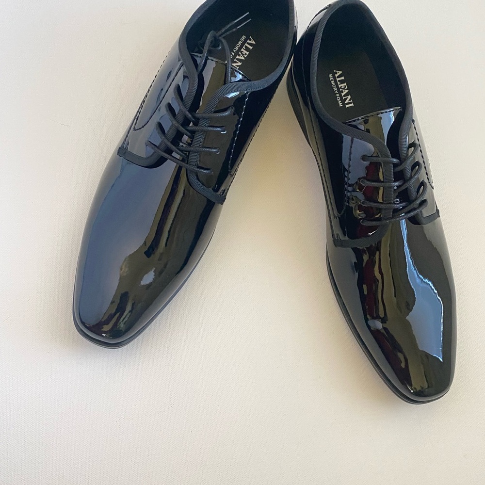 Alfani Men's Glossy Black Oxfords